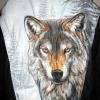 Wolf Airbrushed on Leather Jacket