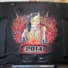 Custom Airbrushed Hood Insulation Liner for a Ford Mustang